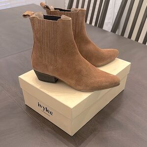 Ivy Lee Copenhagen Bailey Tan Suede Ankle Boots